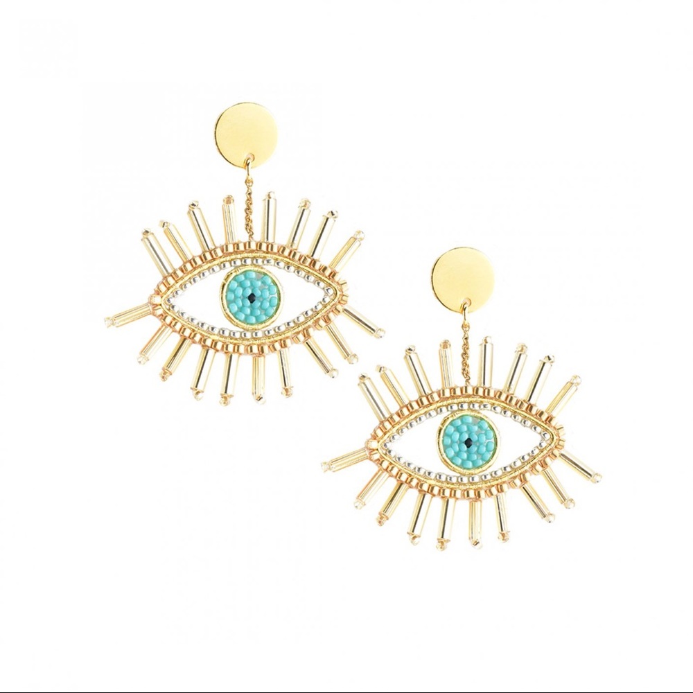 Mishky Golden Evil Eye Earrings